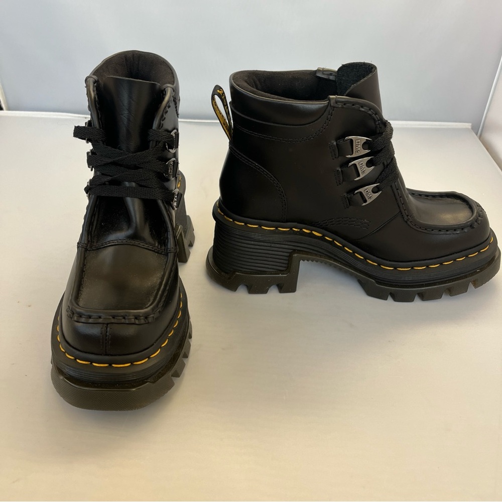 Dr Martens Air Wair Corran 3-Eye Atlas Leather Heeled Boots Size 6 - Picture 2 of 10